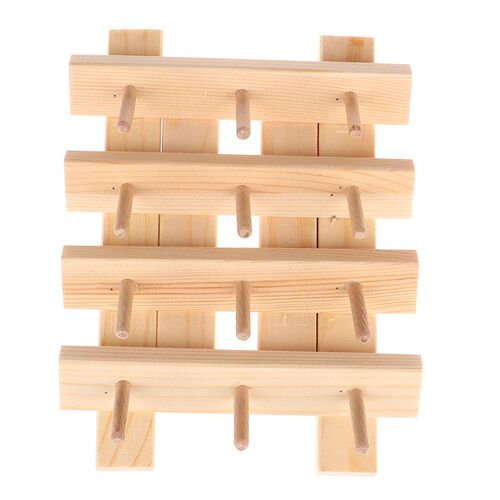 Wooden 12 Spools Shelf Bobbin Holder Sewing Thread Stand Ra