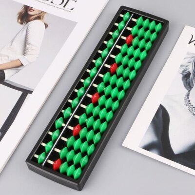 Plastic Abacus Soroban 15 Rods Beads Column School Learning