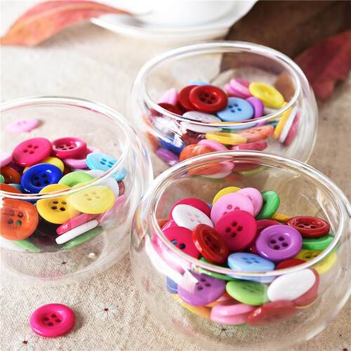 100pcs 18mm Round Resin Buttons Sewing Tools Decorative Butt