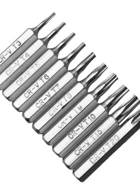 10pcs 4mm CR-V Torx Bits Set T3 T4 T5 T6 T7 T8 T9 T10 T15 T2