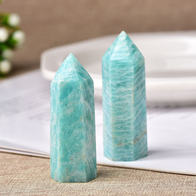 1pc Natural Crystal Point amazonite Healing Obelisk reseda Q