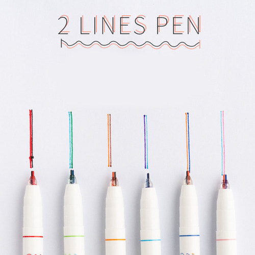 1 Pieces  Korean 2 Lines Pen 3D Writing Creativity 6 Color C