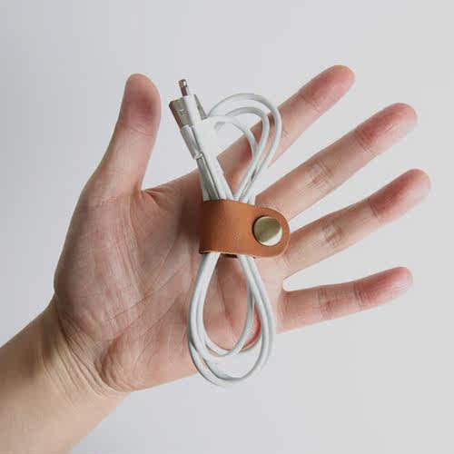 1 Pcs Leather Cable Winder Wire Organizer Data Line Holder