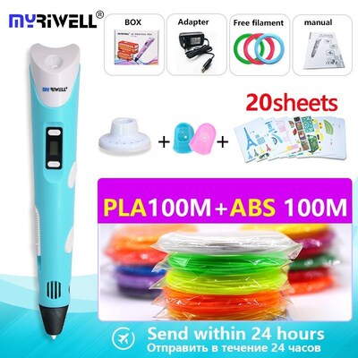 myriwell 3d pen and ABS100m PLA100M Total 200m 1.75mm safet