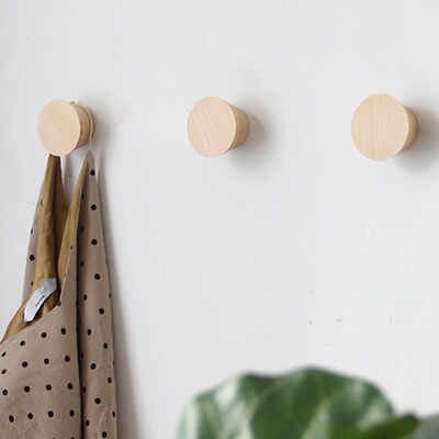 Nordic Style Beech Wood Clothes Hooks Hangers Coat Racks Woo
