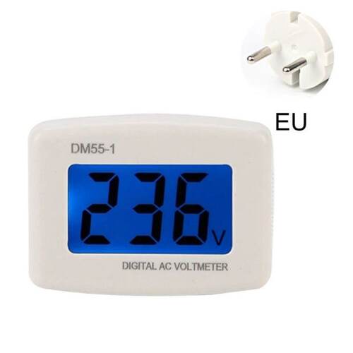 DM55-1 Digital LCD Voltage Test Monitor AC 80-300V Plug In V