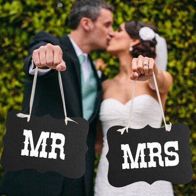 1set 17X27CM Hot MR MRS Photo Booth Props Wedding Decoratio