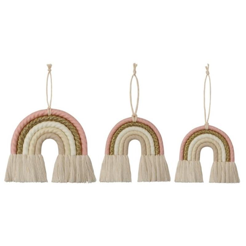 INS Style Room Decoration Handmade Woven Cotton Rope Rainbow