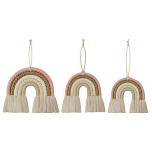 INS Style Room Decoration Handmade Woven Cotton Rope Rainbow