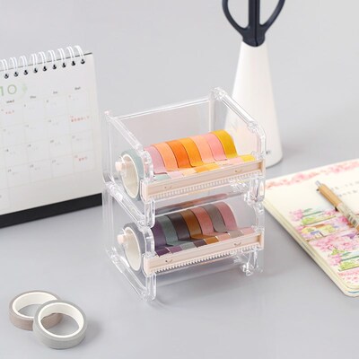Washi Tape Dispenser Holder Cutter Office Supplies Desk Acce