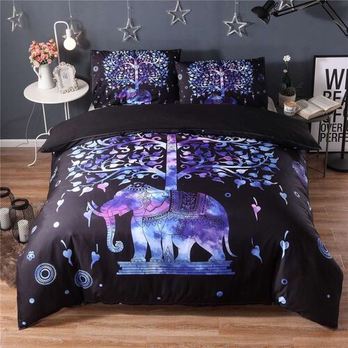 folk style quilt duvet cover set  comforter 3suit elephant