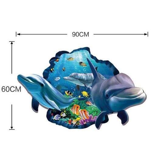 3D Cartoon Wall er Big Dolphin Kids Room Decoration er Backg