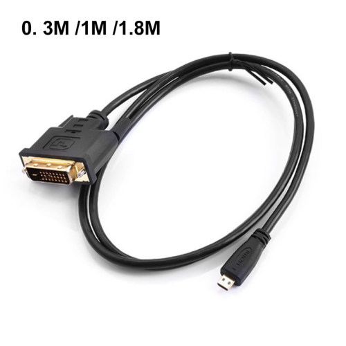 DOONJIEY 0.3/1/1.8m Gold Plated Micro HDMI to DVI 24+1Pin A