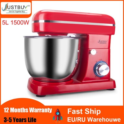 Food Processor 5L 1500W  6-speed Kitchen Stand Mixer Cream E