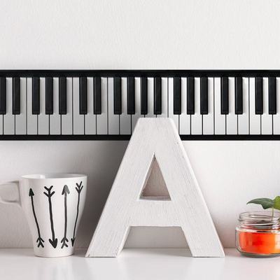 10*200cm/3.94*78.7inch Piano Keyboard Waist Lines Wall Borde