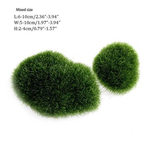 5pc Aquarium decoration Green Artificial Moss Stone Fake Roc