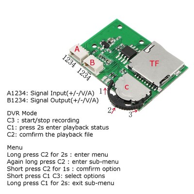 Micro DVR VCR Module Mini Video Recorder Support Record Pla