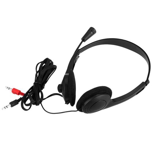 3.5mm Stereo Wired Headset With Microphone Adjustable Headb