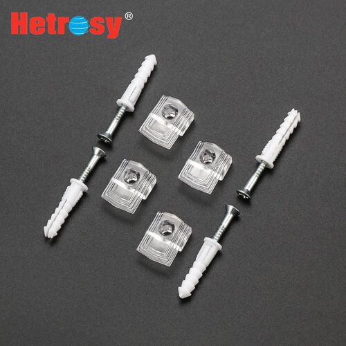 Hetrosy Hardware 3MM/6MM Plastic Mirror Clips Glass Holder