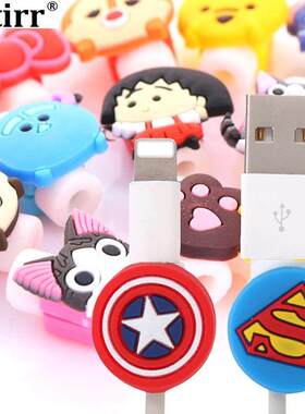 10pcs/lot Cartoon USB Cable Earphone Protector headphones li