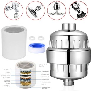 Shower Head Filter Hard Water Softener Cartridge Kit 15 Stag