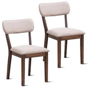 High Quality Oak Set of 2 Armless Fabric pholstered Dining S