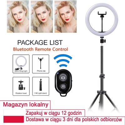 Polish warehouse 10Inch LED Ring Light with Stand Camera Se