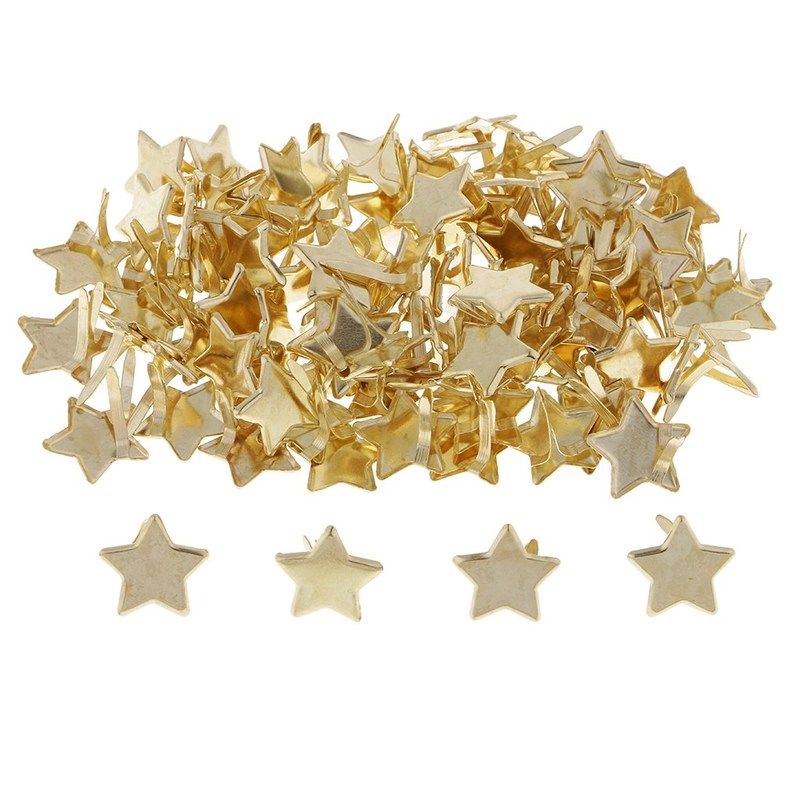 100x star head metal paper fastener decorative brad for kid