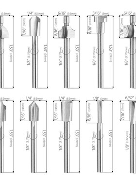 *10pcs HSS Router Bits Wood Cutter Milling Fits Dremel Rotar