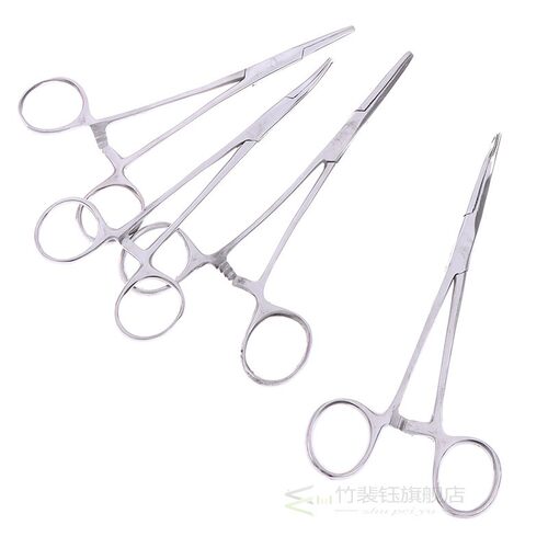 Hemostatic Clamp Forceps Straight & Curved Tweezers Medi