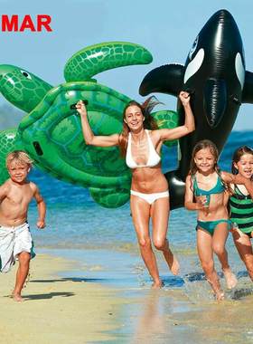 DMAR Inflatable Dolphin Whale Pool Water Float Toys Ride on