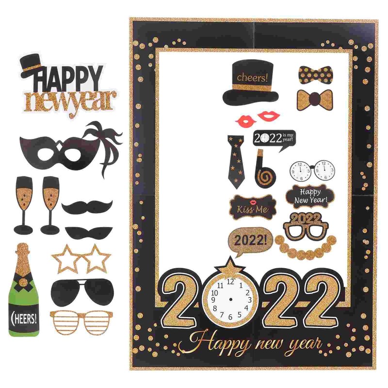 1 Set of Lovely Chic 2022 New Year Party Photo Props Set