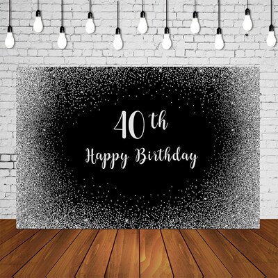 Custom Adults Birthday Party Backdrop 30th 40th 60th White