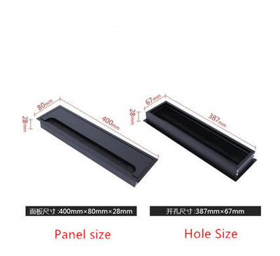 Rectangular Aluminum alloy Desk Wire Hole Cover Computer Tab