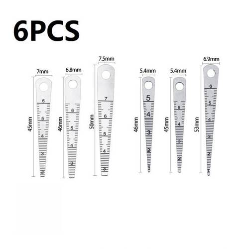 6 Pcs Wedge Feeler Calliper Gap Gauge Bore Gauge 0-70mm Insi