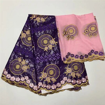 2019 New arrival Stone african Bazin riche  fabric with emb