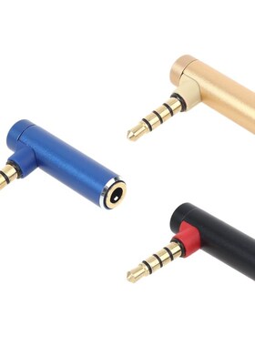 90 Degree L Shape 4 Poles 3.5mm Male to Female AUX Headphon