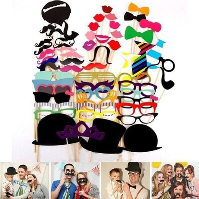 DIY Party Masks Photo Booth Props Mustache On A Stick Weddin
