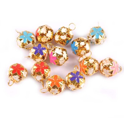 14mm 15Pcs/lot Colorful Iron Small Jingle Bells For Christma