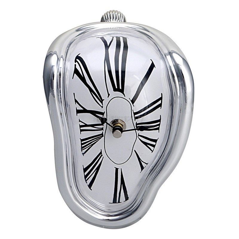 on sale creative shelf wall clock irregular warp melting clo