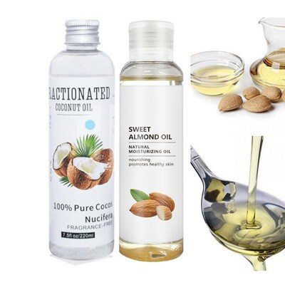Pure Organic Sweet Almond Oil Cold Pressed Coconut Oil