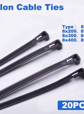 20PCS Zip Ties Releasable Cable Tie color Black and White Pl