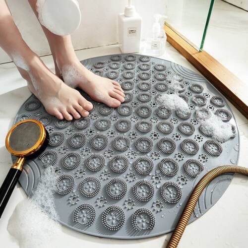 55cm Non-slip Round Bathroom Mat Safety Shower Bath Mat Plas