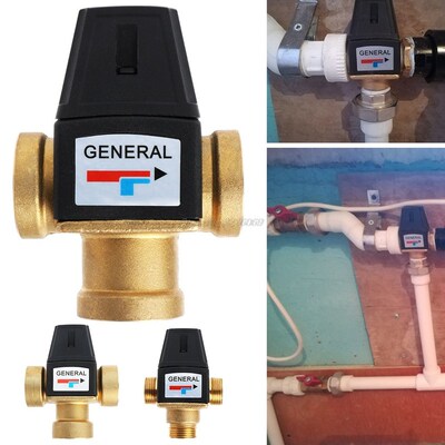 New 3 Way Brass DN20/DN25 Male Female Thread Water Thermost