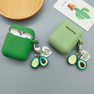 Cute Green Silicone Earphones Cases For AirPods Case Blueto