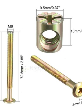 xcell 4set  Bolt Nut Set M6x70/75/80/85/90/100mm M6 Hex Sock