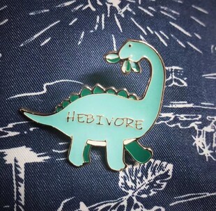 Herbivore Dinosaur Enamel Pin Badge for Vegetariani