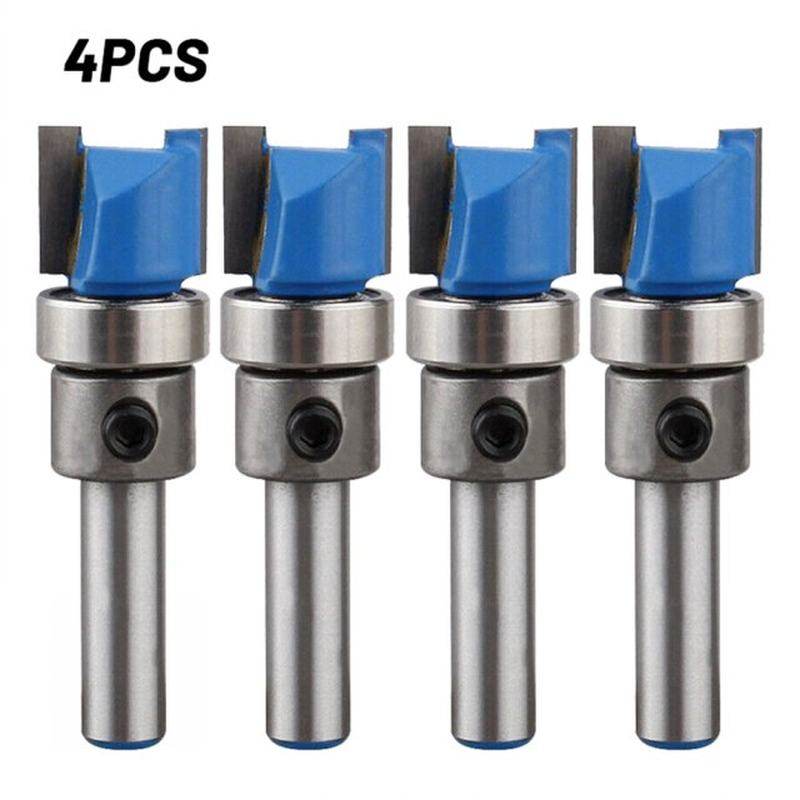 4pcs 6mm shank mortise template flush trim router bit 1/2 w