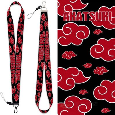 Anime Naruto Lanyard Naruto Shippuden Akatsuki Red Cloud Bad