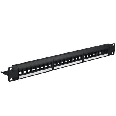 19-Inch 1U Cabinet Rack Through 24-Port CAT6 Patch Panel RJ4